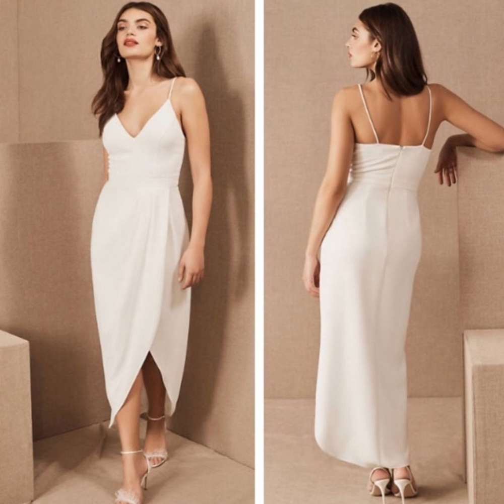 BHLDN Caron Crepe Midi Dress Size 20 White
